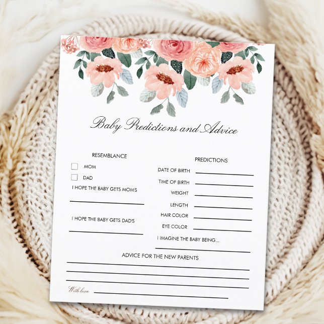 Lámina Cute Watercolor Flowers Baby Shower (Subido por el creador)