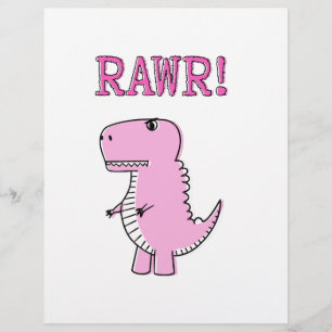 Lámina Cute y enojado dinosaurio T-Rex de dibujos animado