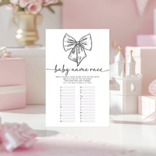 Lámina Cuto Bow Nombre Bebé Race Coquette Chica Shower Ju