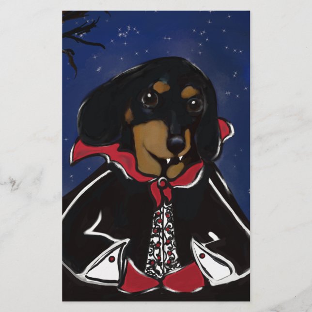 Lámina Dachshund de Halloween (Anverso)