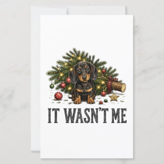 Lámina Dachshund Divertido Navidad No Fui Yo