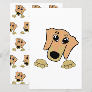 Lámina dachshund fawn y tan peeking personalizado scrapbo