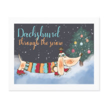 Dachshund Presupuestario A Través De La Nieve