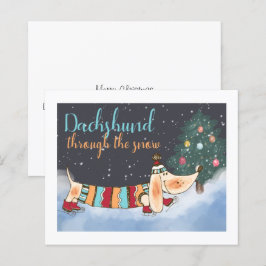 Lámina Dachshund Presupuestario A Través De La Nieve