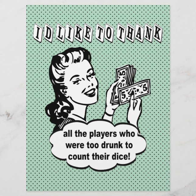 Lámina Dados divertidos - Me gustaría agradecerles (Anverso)