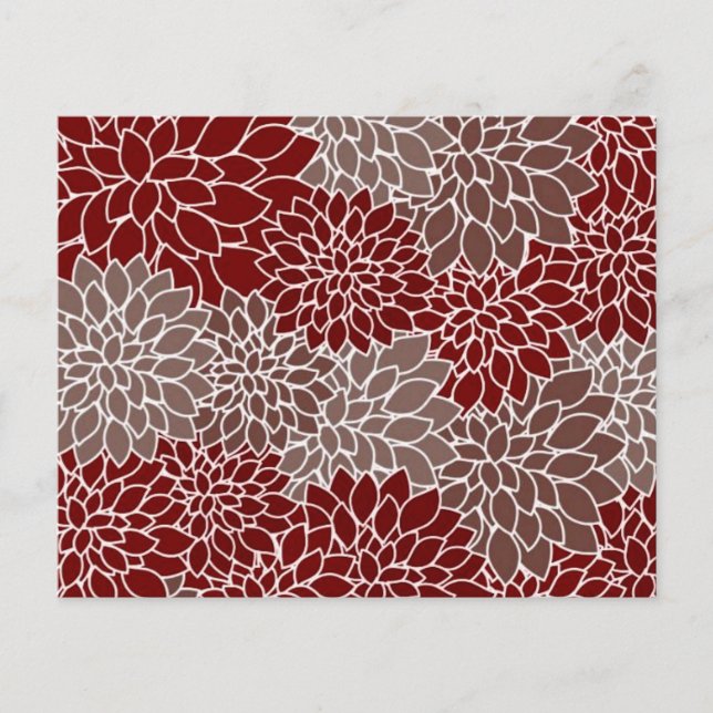 Lámina Dahlias rojas y plateadas (Anverso)