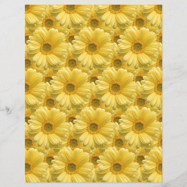 Lámina Daisies Amarillos Brillantes Papel de arte floral (Anverso)