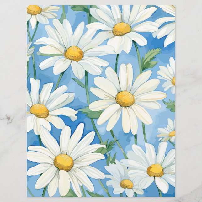 Lámina Daisies Floral Scrapbooking Paper (Anverso)