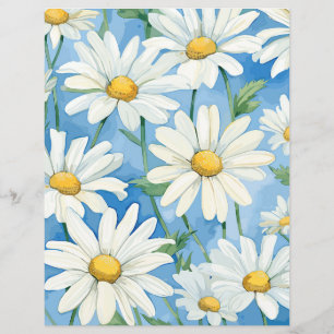 Lámina Daisies Floral Scrapbooking Paper