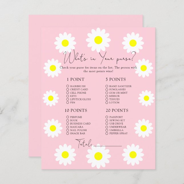 Lámina Daisies - ¿Qué hay en el juego de tu bolso? (Anverso / Reverso)