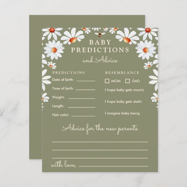 Lámina Daisy Baby Predictions & Advances (Anverso / Reverso)