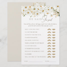 Lámina Daisy Wildflower Bridal Shower Juego