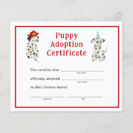 Lámina Dalmatianos Fiesta Papúa Certificado de Adopción