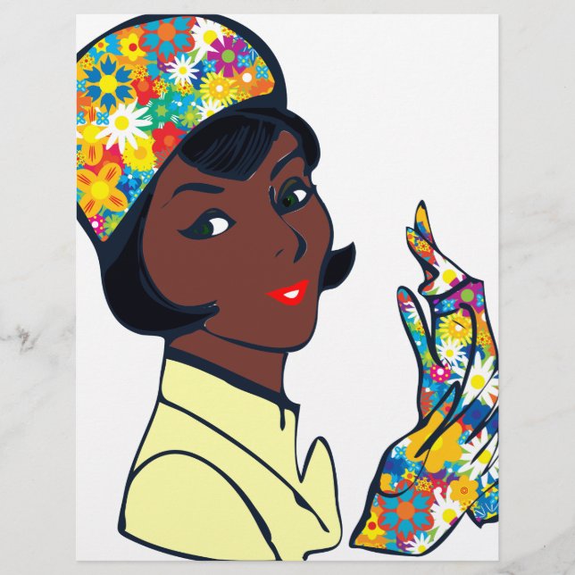Lámina dama de humor negro (Anverso)
