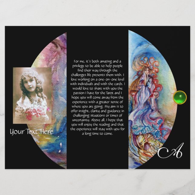 Lámina DAMA DEL LAGO MONOGRAMA 3 veces folletos (Anverso)