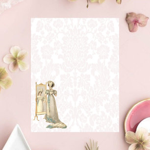 Lámina Dama del período de regencia de Damask