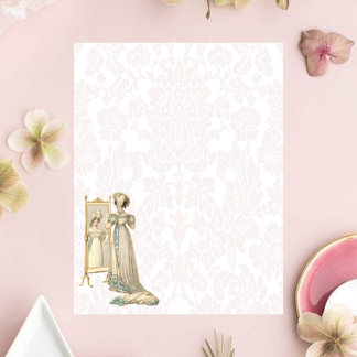 Lámina Dama del período de regencia de Damask