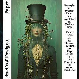 Lámina Dama etérea, velo, ojos ocultos CR9 Papel para la 