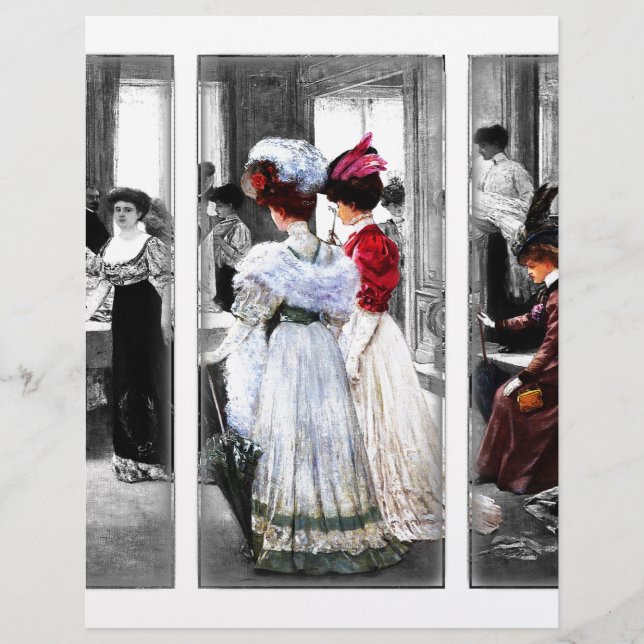 Lámina damas victorianas de época (Anverso)