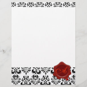 LÁMINA DAMASCA NEGRA Y BLANCA , MONOGRAMA DE SELLO DE CER