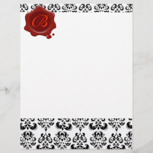 LÁMINA DAMASCA NEGRA Y BLANCA , MONOGRAMA DE SELLO DE CER