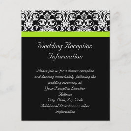 Lámina Damasco blanco/negro con tira de acento verde de C