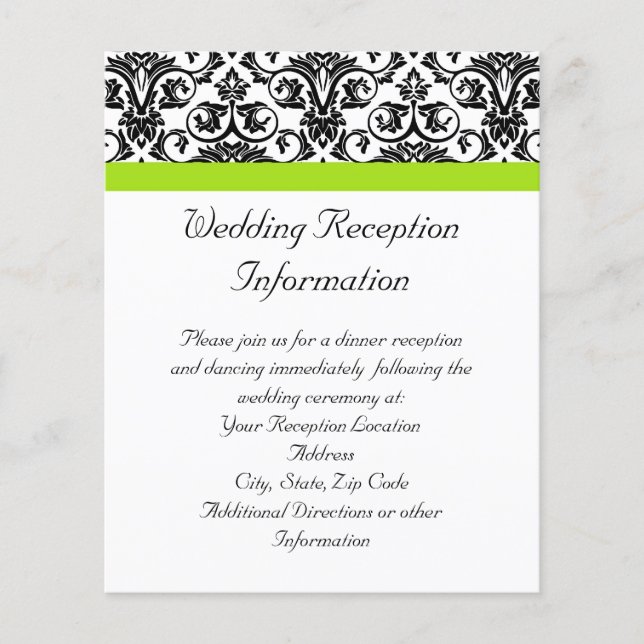 Lámina Damasco blanco/negro con tira de acento verde de C (Anverso)