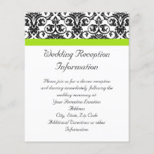 Damasco blanco/negro con tira de acento verde de C