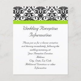 Lámina Damasco blanco/negro con tira de acento verde de C