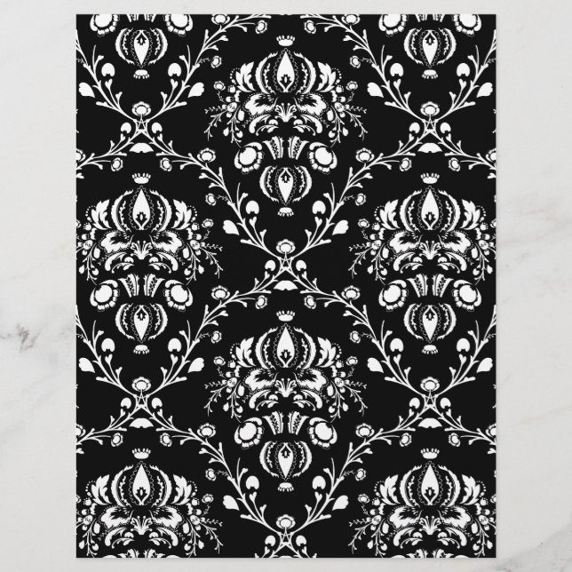 Lámina Damasco blanco y negro (Anverso)