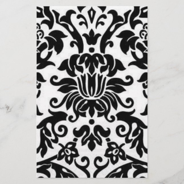 Lámina Damasco blanco y negro (Anverso)
