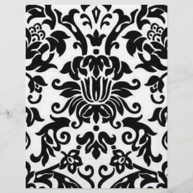 Lámina Damasco blanco y negro (Anverso)