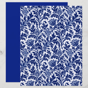 Lámina Damasco de botellas de William Morris, azul cobalt
