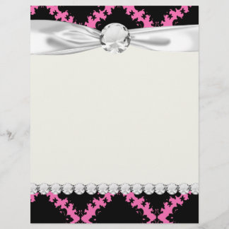 Lámina damasco de moho de diamante negro rosa caliente