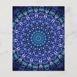 Lámina Damasco floral azul real