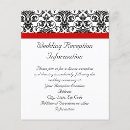 Lámina Damasco negro/blanco con acento rojo salvaje