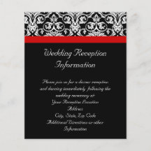 Damasco negro/blanco con acento rojo salvaje