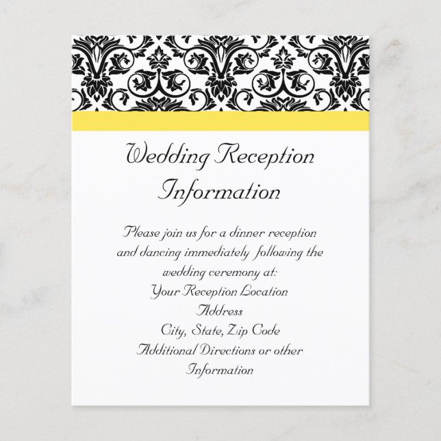 Lámina Damasco negro/blanco con amarillo vibrante (Anverso)