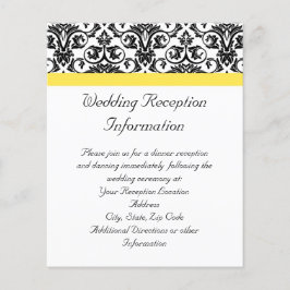 Lámina Damasco negro/blanco con amarillo vibrante