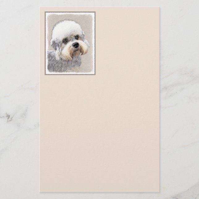Lámina Dandie Dinmont Terrier Pintura Original De Perro (Anverso)