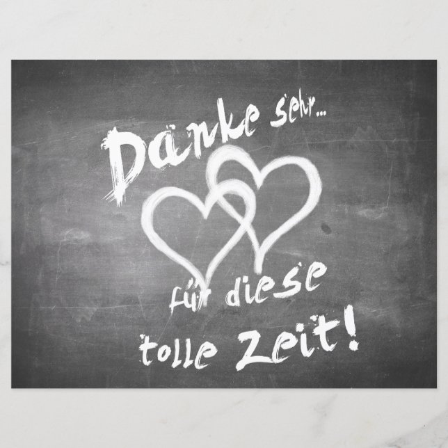 Lámina Danke für diese tolle Zeit auf einer Kreidetafel (Anverso)