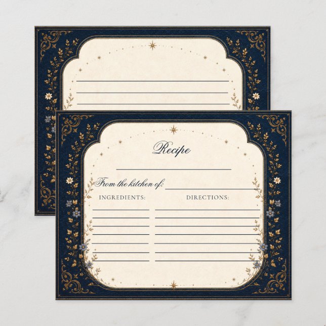 Lámina Dark Fantasy New Chapter Bridal Shower Recipe card (Anverso / Reverso)