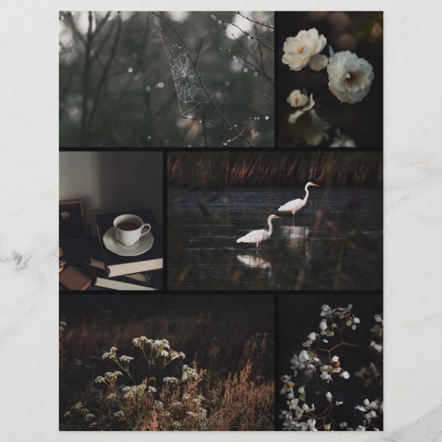 Lámina Dark Moody Collage Scrapbooking Paper (Anverso)