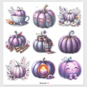 Lámina de Calcomanías de Calabaza Morada de Acción