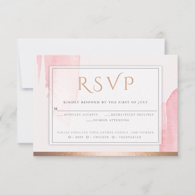 Lámina de color rosa rosa RSVP (Anverso)