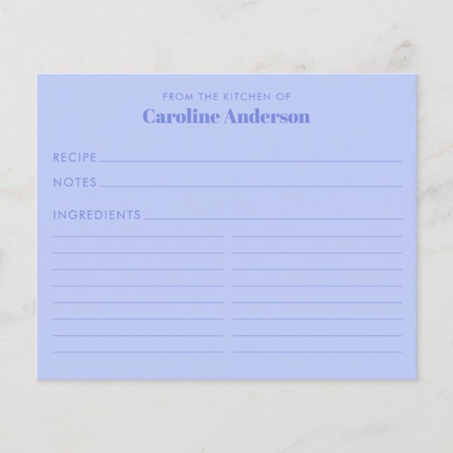 Lámina De la cocina de la receta púrpura personalizada (Anverso)