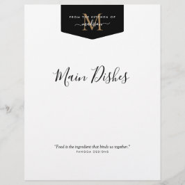 Lámina De la cocina del divisor de recetas del monograma 