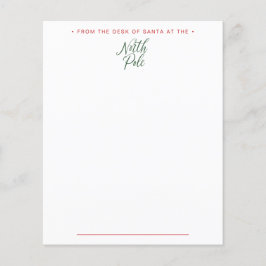 Lámina De la mesa de la carta de Santa Letterhead