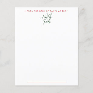 Lámina De la mesa de la carta de Santa Letterhead