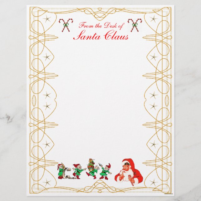 Lámina De la mesa de Santa Claus Letterhead (Anverso)